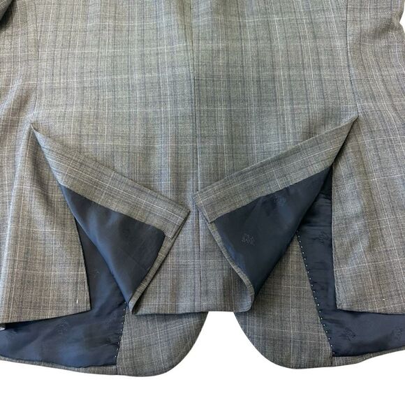 Jos A. Bank Reda Wool RESERVE Blue Grey Glen Check Tailored Fit Sports Coat 46S - Picture 3 of 13